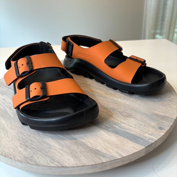 Birkenstock Tatacoa Adventure Sandals Orange Black Rugged Trail Size L9 M7 - Picture 2 of 11